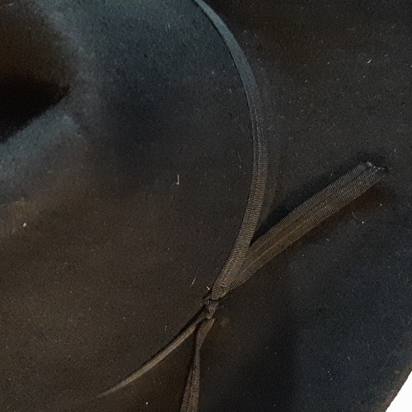 🪶 Vintage Lanning Black Western Cowboy Hat Size 7 - Picture 4 of 4